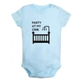 thumbnail image 1 of iDzn Party At My Crib Funny Rompers For Babies, Newborn Baby Unisex Bodysuits, Infant Jumpsuits, Toddler 0-24 Months Kids One-Piece Oufits, 1 of 4