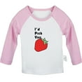 thumbnail image 1 of iDzn I'd Pick You Strawberry Funny T shirt For Baby, Newborn Babies T-shirts, Infant Tops, 0-24M Kids Graphic Tees Clothing (Long Pink Raglan T-shirt, 6-12 Months), 1 of 4