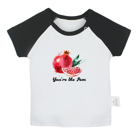 iDzn You're the Pom Funny T shirt For Baby, Newborn Babies T-shirts, Infant Pomegranate Tops, 0-24M Kids Graphic Tees Clothing (Short Black Raglan T-shirt, 0-6 Months)