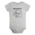 thumbnail image 1 of iDzn Protected by Dog Funny Rompers For Babies, Newborn Baby Unisex Bodysuits, Infant Jumpsuits, Toddler 0-12 Months Kids One-Piece Oufits (Gray, 0-6 Months), 1 of 4