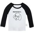 thumbnail image 1 of iDzn Protected by Dog Funny T shirt For Baby, Newborn Babies T-shirts, Infant Tops, 0-24M Kids Graphic Tees Clothing (Long Black Raglan T-shirt, 6-12 Months), 1 of 5