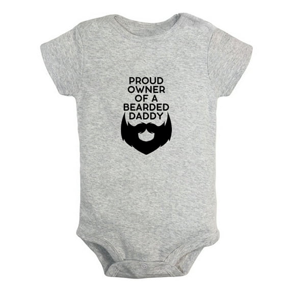 iDzn Proud Owner of a Bearded Dad Funny Rompers For Babies, Newborn Baby Unisex Bodysuits, Infant Jumpsuits, Toddler 0-24 Months Kids One-Piece Oufits
