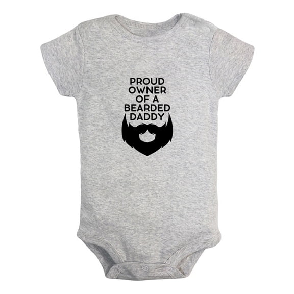 iDzn Proud Owner of a Bearded Dad Funny Rompers For Babies, Newborn Baby Unisex Bodysuits, Infant Jumpsuits, Toddler 0-24 Months Kids One-Piece Oufits