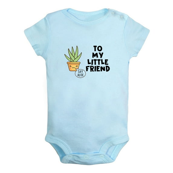 iDzn Say Aloe To My Little Friend Funny Rompers For Babies, Newborn Baby Unisex Bodysuits, Infant Jumpsuits, Toddler 0-24 Months Kids One-Piece Oufits
