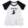thumbnail image 1 of iDzn Son of a Witch Funny Dresses For Baby, Newborn Babies Skirts, Infant Princess Dress, 0-24M Kids Graphic Clothes (Black Raglan Dresses, 6-12 Months), 1 of 5