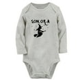 thumbnail image 1 of iDzn Son of a Witch Funny Rompers, Newborn Baby Unisex Bodysuits, Infant Jumpsuits, Toddler Kids Long Sleeve Oufits (Gray, 0-6 Months), 1 of 5