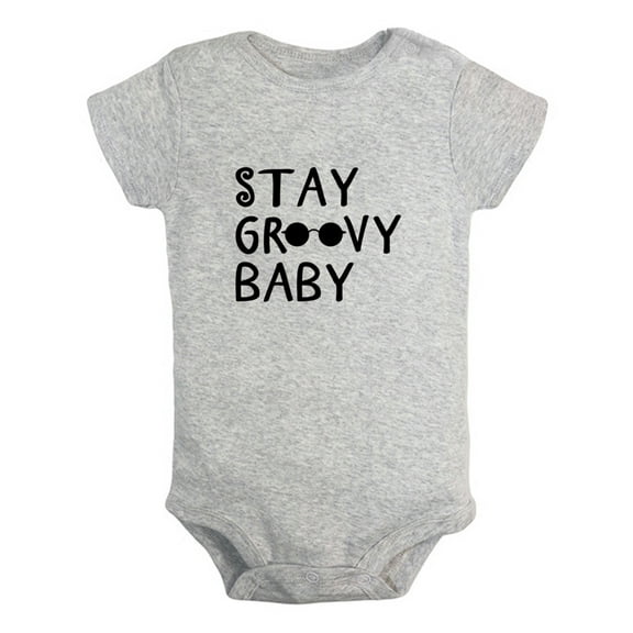 iDzn Stay Groovy Baby Funny Rompers For Babies, Newborn Baby Unisex Bodysuits, Infant Jumpsuits, Toddler 0-24 Months Kids One-Piece Oufits