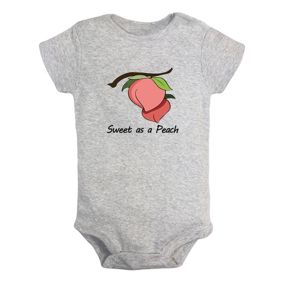 iDzn Sweet as a Peach Funny Rompers For Babies, Newborn Baby Unisex Bodysuits, Infant Jumpsuits, Toddler 0-12 Months Kids One-Piece Oufits (Gray, 18-24 Months)