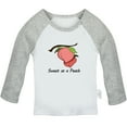 thumbnail image 1 of iDzn Sweet as a Peach Novelty T shirt For Baby, Newborn Babies T-shirts, Infant Tops, 0-24M Kids Graphic Tees Clothing (Long Gray Raglan T-shirt, 6-12 Months), 1 of 5