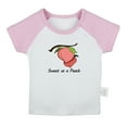 thumbnail image 1 of iDzn Sweet as a Peach Novelty T shirt For Baby, Newborn Babies T-shirts, Infant Tops, 0-24M Kids Graphic Tees Clothing (Short Pink Raglan T-shirt, 6-12 Months), 1 of 4