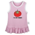 thumbnail image 1 of iDzn T is For Tomato Funny Dresses For Baby, Newborn Babies Skirts, Infant Princess Dress, 0-24M Kids Graphic Clothes (Pink Sleeveless Dresses, 0-6 Months), 1 of 4
