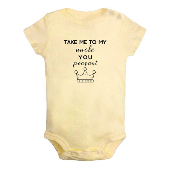 iDzn Take me to my Uncle you Peasant Funny Rompers For Babies, Newborn Baby Unisex Bodysuits, Infant Jumpsuits, Toddler 0-24 Months Kids One-Piece Oufits