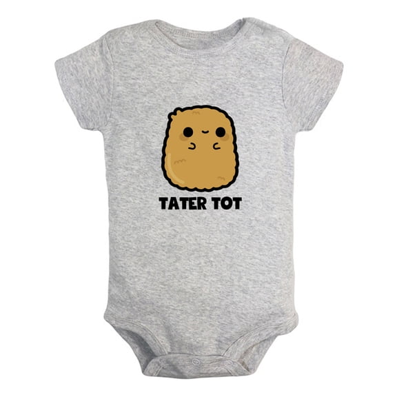 iDzn Tater Tot Funny Rompers For Babies, Newborn Baby Unisex Bodysuits, Infant Jumpsuits, Toddler 0-24 Months Kids One-Piece Oufits