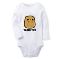 thumbnail image 1 of iDzn® Tater Tot Funny Rompers, Newborn Baby Unisex Bodysuits, Infant Jumpsuits, Toddler Kids Long Sleeve Oufits (White, 0-6 Months), 1 of 4