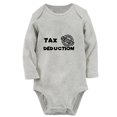 thumbnail image 1 of iDzn® Tax Deduction Funny Rompers, Newborn Baby Unisex Bodysuits, Infant Jumpsuits, Toddler Kids Long Sleeve Oufits (Gray, 6-12 Months), 1 of 4