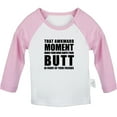 thumbnail image 1 of iDzn That Awkward Moment Funny T shirt For Baby, Newborn Babies T-shirts, Infant Tops, 0-24M Kids Graphic Tees Clothing (Long Pink Raglan T-shirt, 0-6 Months), 1 of 4