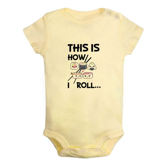 iDzn This is How I Roll Funny Rompers For Babies, Newborn Baby Unisex Bodysuits, Infant Jumpsuits, Toddler 0-24 Months Kids One-Piece Oufits