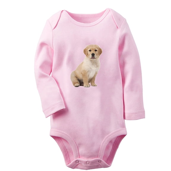 iDzn Today It's Time To Party Funny Rompers, Newborn Baby Unisex Bodysuits, Infant Animal Labrador Graphic Jumpsuits, Toddler Kids Long Sleeve Oufits (Pink, 6-12 Months)