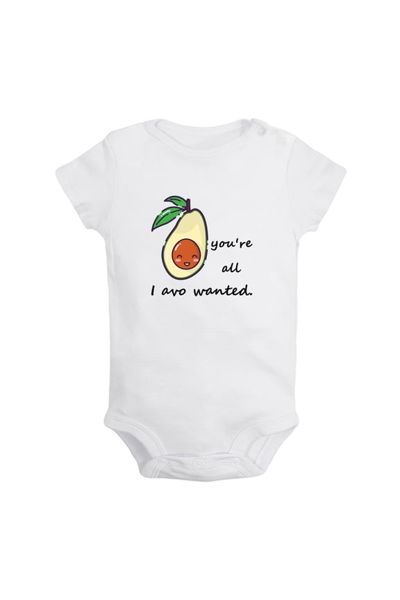 You're All I Avo Wanted Funny Rompers For Babies, Newborn Baby Unisex Bodysuits, Infant Avocado Jumpsuits, Toddler 0-12 Months Kids One-Piece Oufits (White, 0-6 Months)