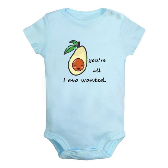 iDzn You're All I Avo Wanted Funny Rompers For Babies, Newborn Baby Unisex Bodysuits, Infant Avocado Jumpsuits, Toddler 0-12 Months Kids One-Piece Oufits (Blue, 0-6 Months)