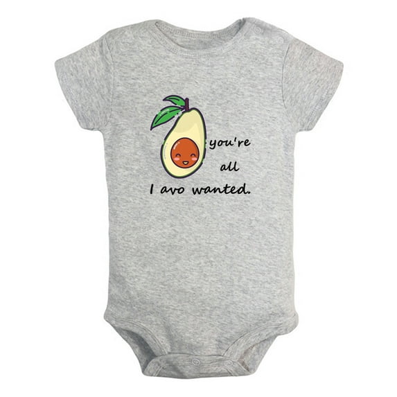 iDzn You're All I Avo Wanted Funny Rompers For Babies, Newborn Baby Unisex Bodysuits, Infant Avocado Jumpsuits, Toddler 0-12 Months Kids One-Piece Oufits (Gray, 6-12 Months)