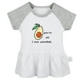 thumbnail image 1 of iDzn You're All I Avo Wanted Novelty Avocado Dresses For Baby, Newborn Babies Skirts, Infant Princess Dress, 0-24M Kids Graphic Clothes (Gray Raglan Dresses, 12-18 Months), 1 of 5