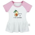 thumbnail image 1 of iDzn You're All I Avo Wanted Novelty Avocado Dresses For Baby, Newborn Babies Skirts, Infant Princess Dress, 0-24M Kids Graphic Clothes (Pink Raglan Dresses, 0-6 Months), 1 of 5