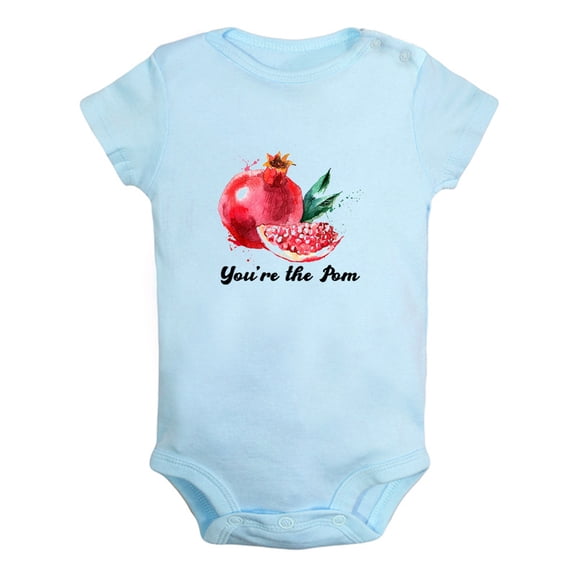 iDzn You're the Pom Funny Rompers For Babies, Newborn Baby Unisex Bodysuits, Infant Pomegranate Jumpsuits, Toddler 0-12 Months Kids One-Piece Oufits (Blue, 18-24 Months)
