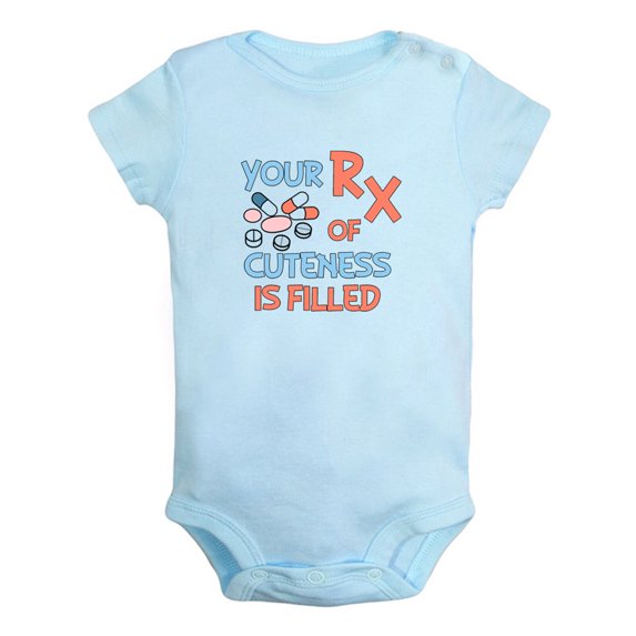 iDzn Your RX of Cuteness is Filled Funny Rompers For Babies, Newborn Baby Unisex Bodysuits, Infant Jumpsuits, Toddler 0-24 Months Kids One-Piece Oufits