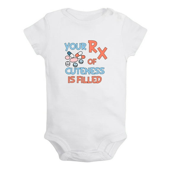 iDzn Your RX of Cuteness is Filled Funny Rompers For Babies, Newborn Baby Unisex Bodysuits, Infant Jumpsuits, Toddler 0-24 Months Kids One-Piece Oufits