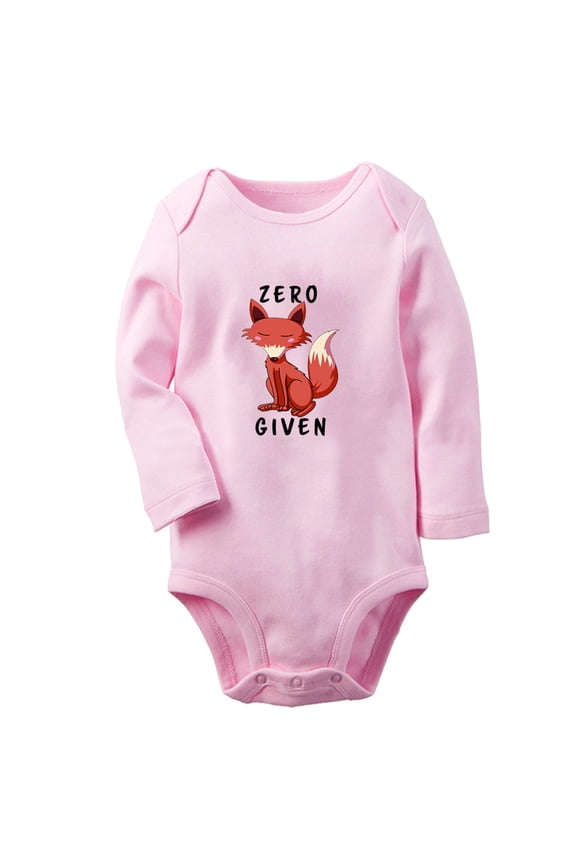 Zero Given Animal Fox Funny Rompers, Newborn Baby Unisex Bodysuits, Infant Jumpsuits, Toddler Kids Long Sleeve Oufits (Pink, 0-6 Months)