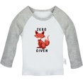 thumbnail image 1 of iDzn Zero Given Funny T shirt For Baby, Newborn Babies T-shirts, Infant Animal Fox Tops, 0-24M Kids Graphic Tees Clothing (Long Gray Raglan T-shirt, 0-6 Months), 1 of 5