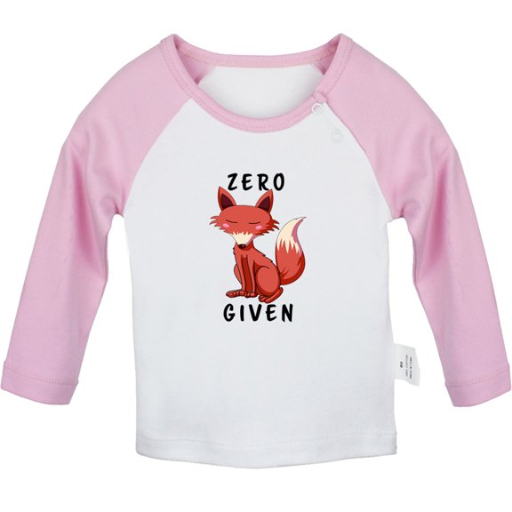 iDzn Zero Given Funny T shirt For Baby, Newborn Babies T-shirts, Infant Animal Fox Tops, 0-24M Kids Graphic Tees Clothing (Long Pink Raglan T-shirt, 6-12 Months)