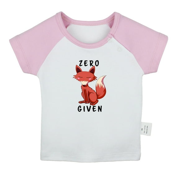 iDzn Zero Given Funny T shirt For Baby, Newborn Babies T-shirts, Infant Animal Fox Tops, 0-24M Kids Graphic Tees Clothing (Short Pink Raglan T-shirt, 0-6 Months)