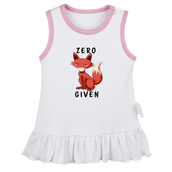 iDzn Zero Given Novelty Animal Fox Dresses For Baby, Newborn Babies Skirts, Infant Princess Dress, 0-24M Kids Graphic Clothes (White Sleeveless Dresses, 18-24 Months)
