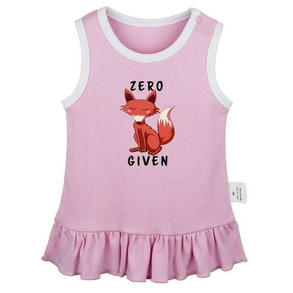 iDzn Zero Given Novelty Animal Fox Dresses For Baby, Newborn Babies Skirts, Infant Princess Dress, 0-24M Kids Graphic Clothes (Pink Sleeveless Dresses, 12-18 Months)