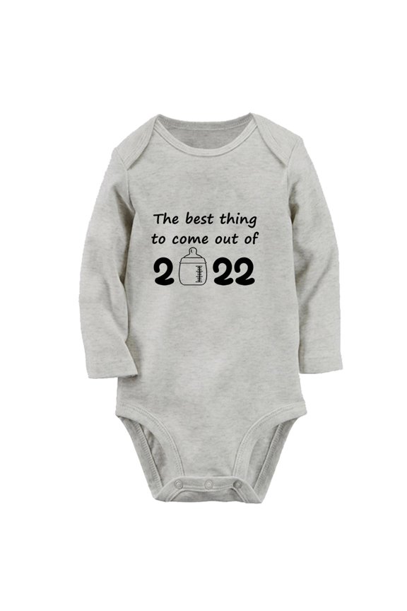 ® the best thing to come out of 2022 Funny Rompers, Newborn Baby Unisex Bodysuits, Infant Jumpsuits, Toddler Kids Long Sleeve Oufits (Gray, 0-6 Months)
