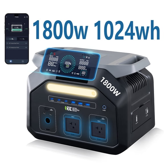 iEE 800W Portable Power Station, 512Wh LiFePO4 Solar Generator for Home use Emergency Camping RV Job Site Hurricane Blackout