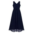 thumbnail image 1 of iEFiEL Big Girls Juniors Chiffon Wedding Bridesmaid Dress Tweens Empire Waist Party Flower Girl Dress Navy Blue 6, 1 of 7