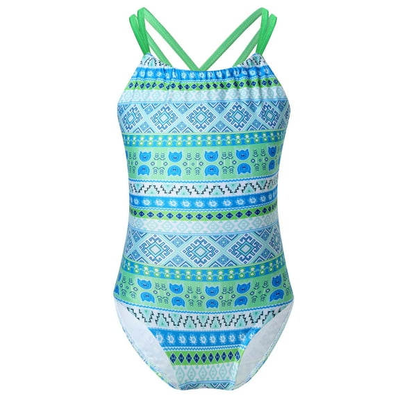 iEFiEL Breathable Spaghetti Shoulder Straps Nylon, One-Piece Swimsuit (Girl's), Size 6
