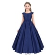 thumbnail image 1 of iEFiEL Flower Girls Bridesmaid Flower Dress Fly Sleeves V Back Satin Birthday Party Dress, 1 of 7