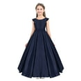 thumbnail image 1 of iEFiEL Flower Girls Bridesmaid Flower Dress Fly Sleeves V Back Satin Birthday Party Dress, 1 of 7
