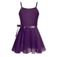 thumbnail image 1 of iEFiEL Girls Adjustable Shoulder Ballet Dance Gymnastics Leotard with Chiffon Wrap Skirt Dark Purple 5-6, 1 of 7