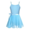 thumbnail image 1 of iEFiEL Girls Adjustable Shoulder Ballet Dance Gymnastics Leotard with Chiffon Wrap Skirt Sky Blue 8-10, 1 of 7