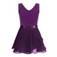 thumbnail image 1 of iEFiEL Girls Ballet Gymnastics Basic Leotard with Chiffon Wrap Skirt Dark Purple 10-12, 1 of 4
