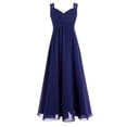 thumbnail image 1 of iEFiEL Girls Chiffon Lace Flower Girl Dress Wedding Bridesmaid Gown Navy Blue 12, 1 of 7