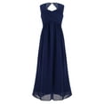 thumbnail image 1 of iEFiEL Girls Chiffon Lace Flower Girl Dress Wedding Bridesmaid Gown Navy Blue-A 12, 1 of 7