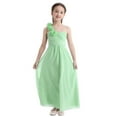 thumbnail image 1 of iEFiEL Girls Chiffon One-shoulder Flower Girl Dress High Waist Pleated Princess Bridesmaid Birthday Party Dress, 1 of 7