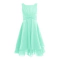 thumbnail image 1 of iEFiEL Girls Chiffon Pleated High-waisted Princess Pageant Bridesmaid Birthday Party Dress Mint Green 8, 1 of 6