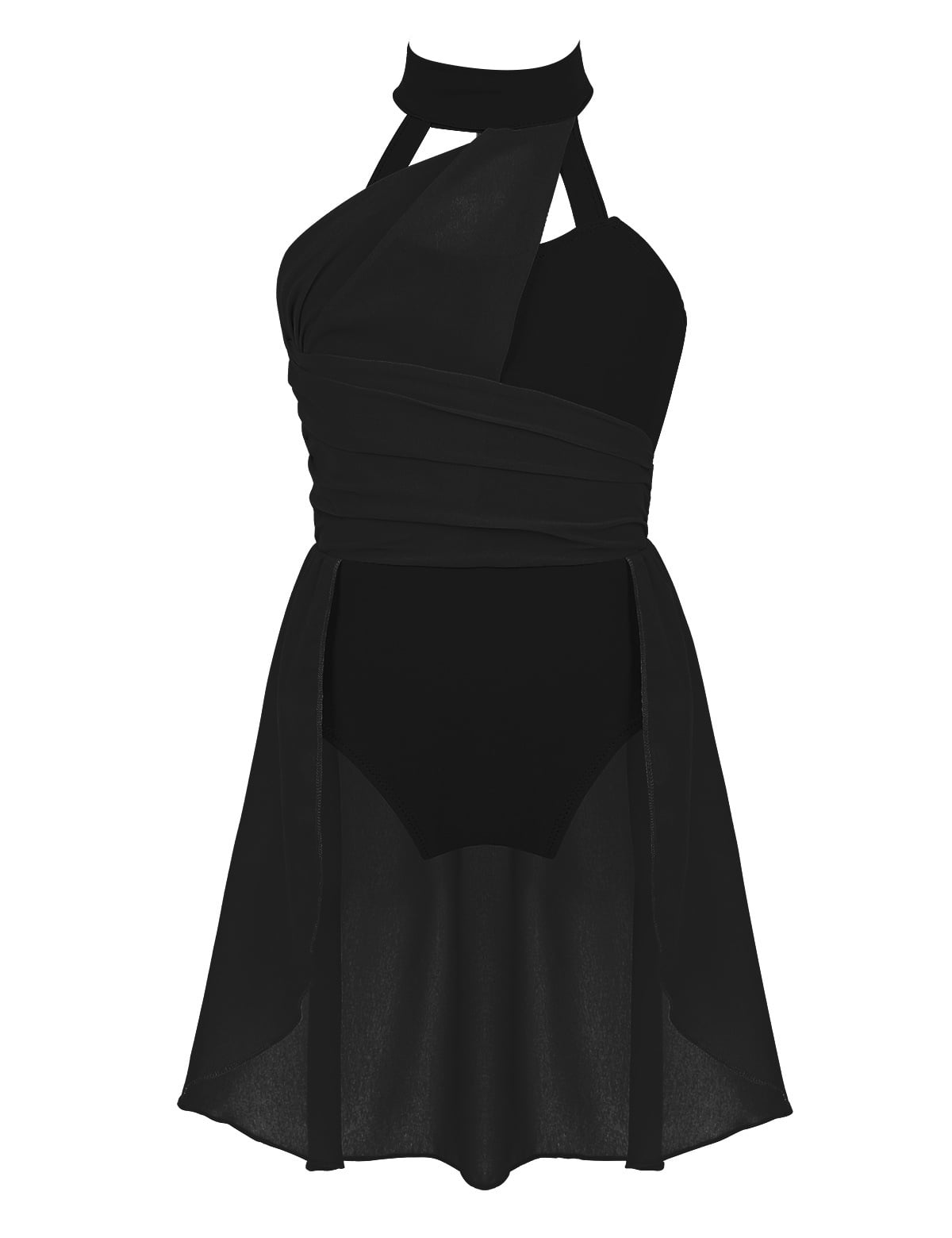 Kids Girl Ballet Lyrical Dance Dress Color Block Mesh Split Gymnastics Leotard With Skirt Ice Skating Contemporary Dance Costume – Buy The Best Products In The Online Store - Foto 3